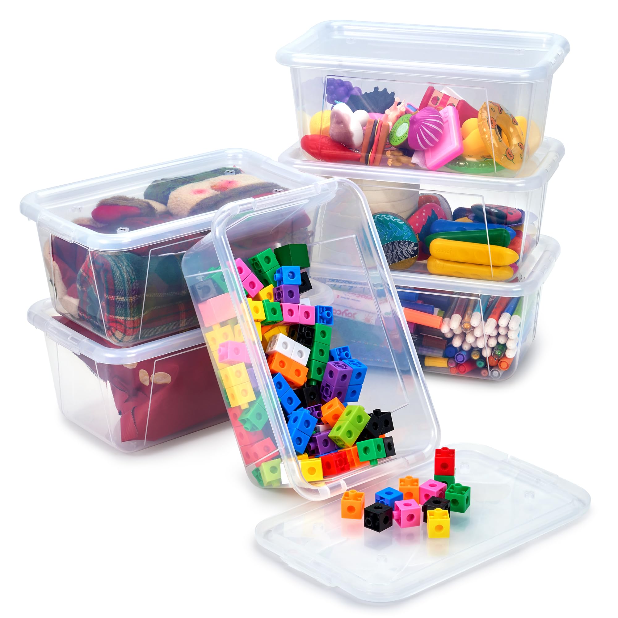 Amazon.com: GAMENOTE 6 Quart Storage Bins with Lids, Plastic